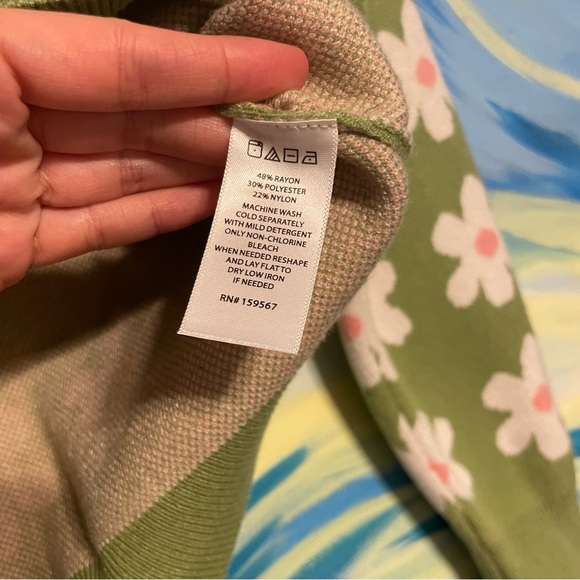 Willow & Wind Daisy Avocado Green Cardigan - Picture 3 of 7